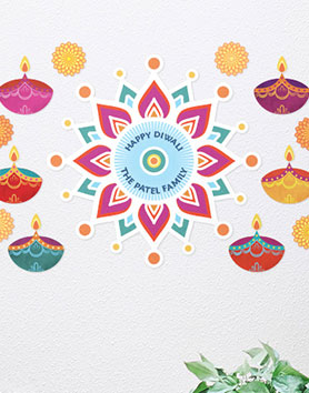 Décalcomanie murale personnalisée Diwali